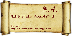 Miklóska Abelárd névjegykártya